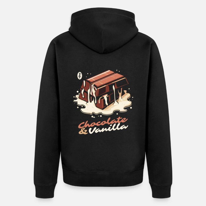 Chocolat et vanille - Veste à capuche bio Premium Unisexe - noir