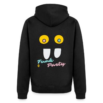 Crazy Eyes: Funk Music Party - Unisex Premium Organic Zip Hoodie - black - Back - Nico (187cm)