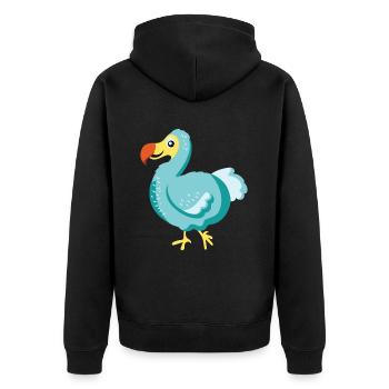Kinder Dodo Vogel Vögelchen - Unisex Premium Bio Zip Hoodie - Schwarz - Hinten - Nico (187cm)