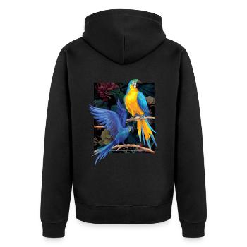 Parrot Colors Art Bird Pet - Unisex Premium Organic Zip Hoodie - black - Back - Nico (187cm)