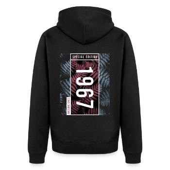 Special Edition 1967 Birthday Urban Graphic - Unisex Premium Organic Zip Hoodie - black - Back - Nico (187cm)