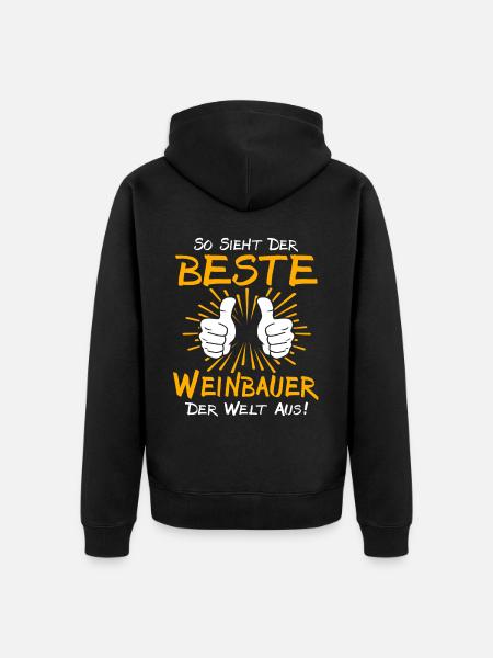 Weinbauer Geschenkidee - Unisex Premium Bio Zip Hoodie - Schwarz