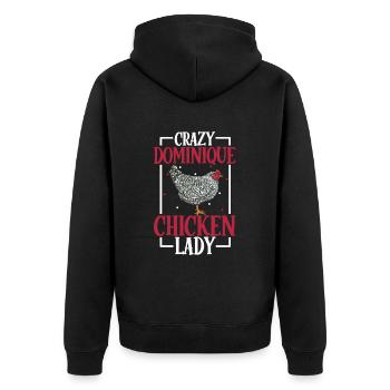 Crazy Dominique Chicken Lady - Dominique - Veste à capuche bio Premium Unisexe - noir - Dos - Nico (187cm)
