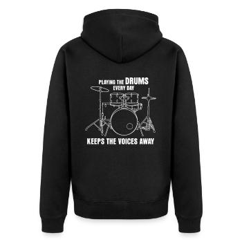 Drummer Drumset Drumsticks Drum Drums - Veste à capuche bio Premium Unisexe - noir - Dos - Nico (187cm)