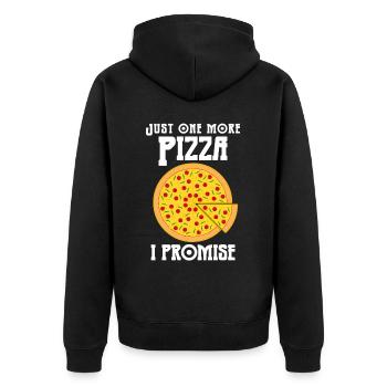 Pizza Pizzaria Pizzas - Unisex Premium Bio Zip Hoodie - Schwarz - Hinten - Nico (187cm)