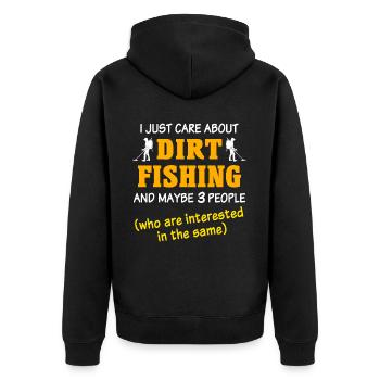 Metalldetektor - Unisex Premium Bio Zip Hoodie - Schwarz - Hinten - Nico (187cm)