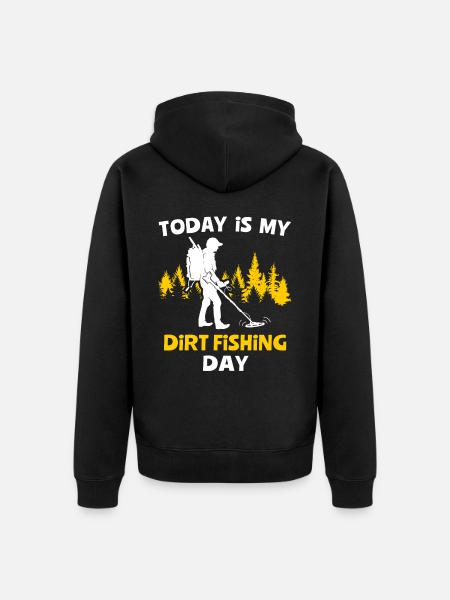 Dirt Fishing - Unisex Premium Organic Zip Hoodie - black