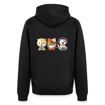 Chat Boba Thé Bubble Tea Gaming Gamer Ramen Anime - Veste à capuche bio Premium Unisexe - noir - Dos - Nico (187cm)