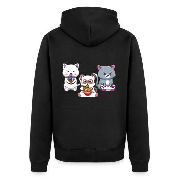 Chat Boba Thé Bubble Tea Gaming Gamer Ramen Anime - Veste à capuche bio Premium Unisexe - noir - Dos - Nico (187cm)