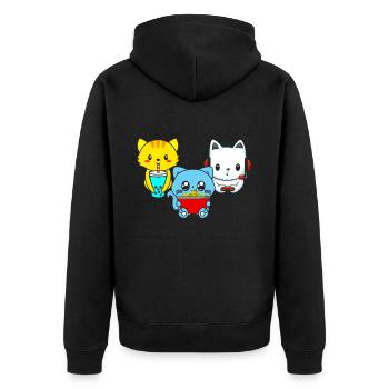 Chat Boba Thé Bubble Tea Gaming Gamer Ramen Anime - Veste à capuche bio Premium Unisexe - noir - Dos - Nico (187cm)
