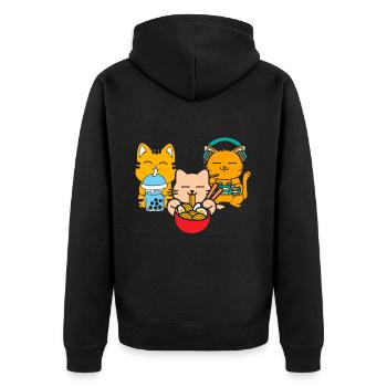 Chat Boba Thé Bubble Tea Gaming Gamer Ramen Anime - Veste à capuche bio Premium Unisexe - noir - Dos - Nico (187cm)