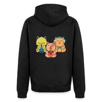 Chat Boba Thé Bubble Tea Gaming Gamer Ramen Anime - Veste à capuche bio Premium Unisexe - noir - Dos - Nico (187cm)