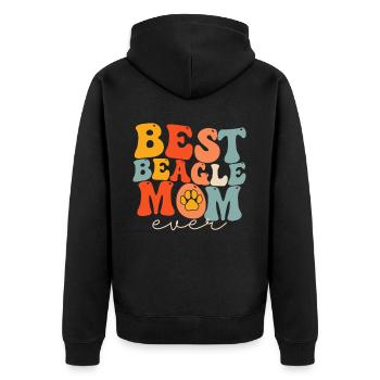 Groovy Dog Beagle Lover - Unisex Premium Organic Zip Hoodie - black - Back - Nico (187cm)