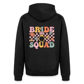 Groovy Bridal Shower Hen Party - Unisex Premium Organic Zip Hoodie - black - Back - Nico (187cm)
