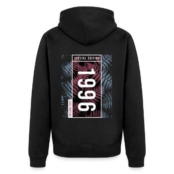 Special Edition 1996 Birthday Urban Graphic - Unisex Premium Organic Zip Hoodie - black - Back - Nico (187cm)