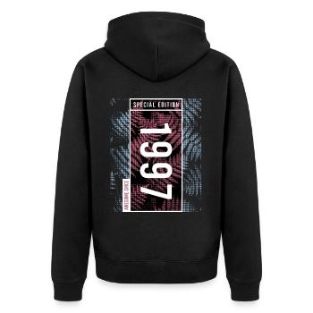 Special Edition 1997 Birthday Urban Graphic - Unisex Premium Organic Zip Hoodie - black - Back - Nico (187cm)