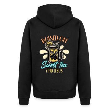 Thé sucré élevé sur du thé sucré et du pays du sud - Veste à capuche bio Premium Unisexe - noir - Dos - Nico (187cm)