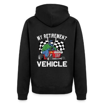 Retraite de garde de course de pelouse drôle - Veste à capuche bio Premium Unisexe - noir - Dos - Nico (187cm)