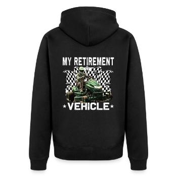 Mein Rasenmäher Im Ruhestandsfahrzeug Rennend - Unisex Premium Bio Zip Hoodie - Schwarz - Hinten - Nico (187cm)