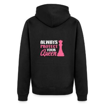 Chess Chessboard Checkmate Chess Player - Unisex Premium Organic Zip Hoodie - black - Back - Nico (187cm)
