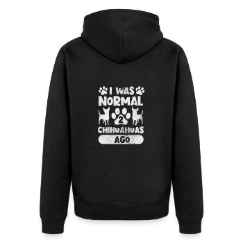 Chihuahua - Unisex Premium Organic Zip Hoodie - black - Back - Nico (187cm)