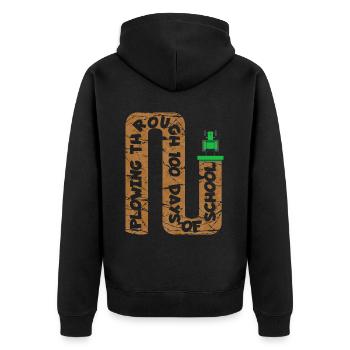 100. Tag Des Schul Traktorkostüms 100 Schultage - Unisex Premium Bio Zip Hoodie - Schwarz - Hinten - Nico (187cm)