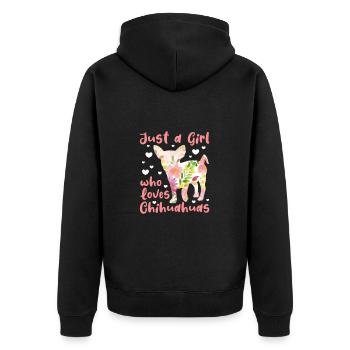Chihuahua dog dog school dog owner gift - Unisex Premium Organic Zip Hoodie - black - Back - Nico (187cm)