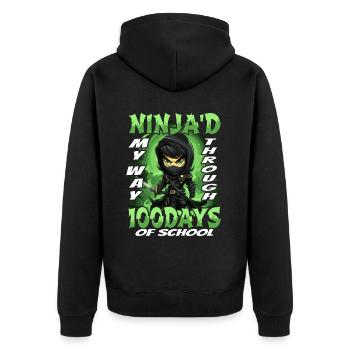 100th Day of School Ninja Costume 100 Days of School - Unisex Premium Organic Zip Hoodie - black - Back - Nico (187cm)