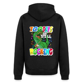 100th Day of School Dino Costume 100 Days of School - Unisex Premium Organic Zip Hoodie - black - Back - Nico (187cm)