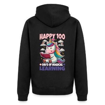 Unicorns are awesome therefore i am a unicorn - Unisex Premium Bio Zip Hoodie - Schwarz - Hinten - Nico (187cm)