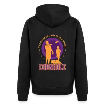 Cornhole Player Blind Hole Sac de haricot cadeau - Veste à capuche bio Premium Unisexe - noir - Dos - Nico (187cm)