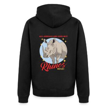 Rhinocéros Rhinocéros Cadeau de rhinocéros - Veste à capuche bio Premium Unisexe - noir - Dos - Nico (187cm)