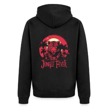 Dschungelfieber, ein Raubtier des Dschungels - Unisex Premium Bio Zip Hoodie - Schwarz - Hinten - Nico (187cm)