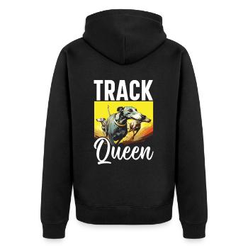 Greyhound Racing Dog Breed Race Greyhound Owner - Unisex Premium Organic Zip Hoodie - black - Back - Nico (187cm)