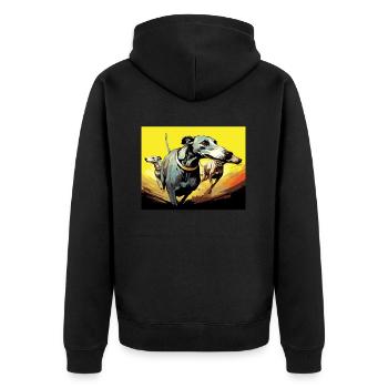 Greyhound Racing Dog Race Greyhound Race Propriétaire de lévrier - Veste à capuche bio Premium Unisexe - noir - Dos - Nico (187cm)