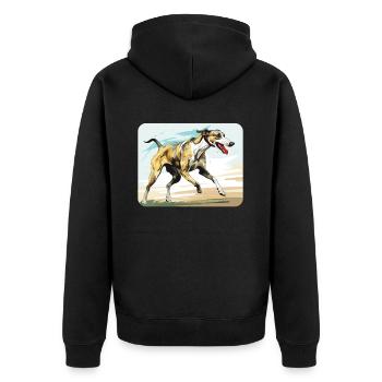 Greyhound Racing Dog Race Greyhound Race Propriétaire de lévrier - Veste à capuche bio Premium Unisexe - noir - Dos - Nico (187cm)