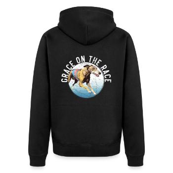 Greyhound Racing Dog Breed Race Greyhound Owner - Unisex Premium Organic Zip Hoodie - black - Back - Nico (187cm)