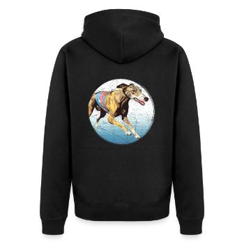 Greyhound Racing Dog Race Greyhound Race Propriétaire de lévrier - Veste à capuche bio Premium Unisexe - noir - Dos - Nico (187cm)