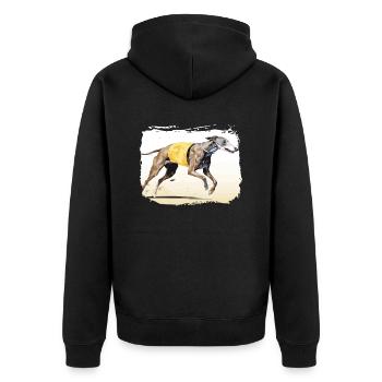 Greyhound Racing Dog Race Greyhound Race Propriétaire de lévrier - Veste à capuche bio Premium Unisexe - noir - Dos - Nico (187cm)