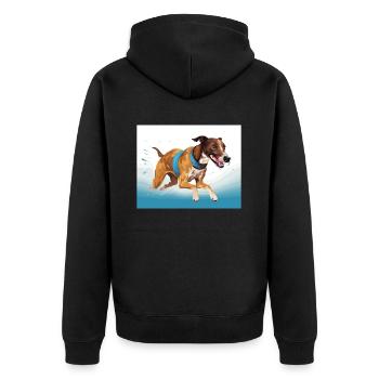 Greyhound Racing Dog Breed Race Greyhound Owner - Unisex Premium Organic Zip Hoodie - black - Back - Nico (187cm)