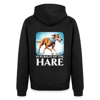 Greyhound Racing Dog Breed Race Greyhound Owner - Unisex Premium Organic Zip Hoodie - black - Back - Nico (187cm)