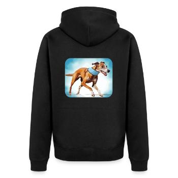 Greyhound Racing Dog Race Greyhound Race Propriétaire de lévrier - Veste à capuche bio Premium Unisexe - noir - Dos - Nico (187cm)