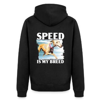 Greyhound Racing Dog Breed Race Greyhound Owner - Unisex Premium Organic Zip Hoodie - black - Back - Nico (187cm)