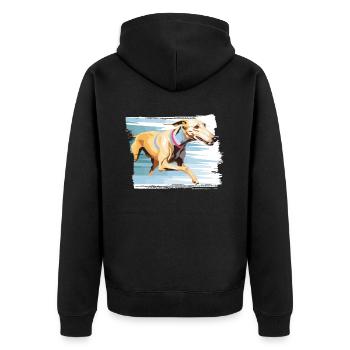 Greyhound Racing Dog Race Greyhound Race Propriétaire de lévrier - Veste à capuche bio Premium Unisexe - noir - Dos - Nico (187cm)