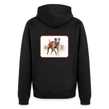 Greyhound Racing Dog Race Greyhound Race Propriétaire de lévrier - Veste à capuche bio Premium Unisexe - noir - Dos - Nico (187cm)