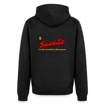 L’art martial français : la savate - Veste à capuche bio Premium Unisexe - noir - Dos - Nico (187cm)