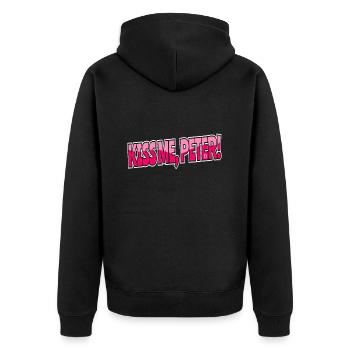 Kiss me, Peter - Unisex Premium Organic Zip Hoodie - black - Back - Nico (187cm)