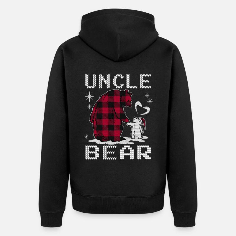 Uncle Bear - Unisex Premium Bio Zip Hoodie - Schwarz