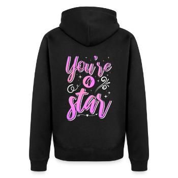 Soyez vous-même ! Confiance en soi, pensée positive, motivation - Veste à capuche bio Premium Unisexe - noir - Dos - Nico (187cm)