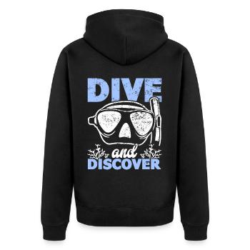 Plongée sous-marine, Plongée sous-marine, Vacances en mer - Veste à capuche bio Premium Unisexe - noir - Dos - Nico (187cm)